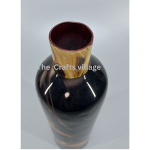 Jarrón de Metal Moderno Hecho a Mano con Acabado Negro y Diseño de Espiral Dorada, Jarrón Decorativo para Mesa, Elegante Adorno para el Hogar - Product Image 2
