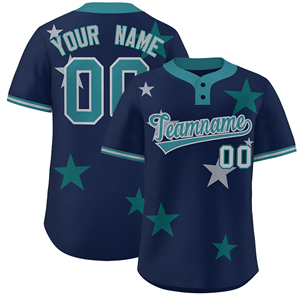 Maillot de baseball personnalisé pour hommes, imprimé, respirant, 100% polyester, évacuation de l'humidité, séchage rapide, anti-UV, col en V, noms et logos personnalisés - Product Image 4