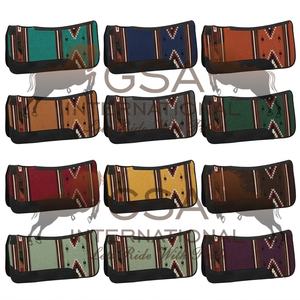 Indian Manufacturer Lightweight 32X32 Cotton Genuine Leather Western Saddle <b>Pads</b> Plain Dyed for training and Competition Use - Product Image 6