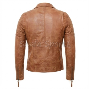 Chaqueta de Cuero Personalizada de Alta Calidad, Resistente al Viento, con Cierre, Cuello Personalizado y Etiqueta, Chaquetas de Cuero para Hombre - Product Image 2