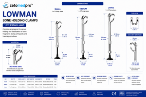 Lowman Orthopedic Bone Holding Clamps Stainless Steel Reusable ZETOMEDPRO CE Certified Class I <b>3</b>-Year Warranty - Product Image 3