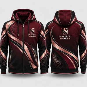 เสื้อฮู้ดซิป NAVISTA SPORTS สตรีทแวร์ผู้ชายขายดีที่สุด ผ้าซับลิเมชั่น 300 GSM โพลีเอสเตอร์ 100% อุ่นสบายสำหรับฤดูหนาว เป็นมิตรกับสิ่งแวดล้อม รับผลิตแบบ OEM - Product Image 2
