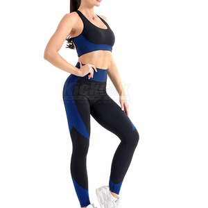 Conjunto de Yoga Moderno para Mujer, Ajuste Flexible, Material Transpirable de Spandex/Nylon, Logotipo Frontal Sólido, Cintura Alta, 2 Piezas, para Sesiones de Yoga en Casa - Product Image 6
