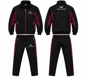FURAT LEATHERS <b>White</b> Black Solid Men's Windbreaker <b>Tracksuit</b> Set Polyester/Cotton Eco-Friendly Winter 2-Piece Lightweight - Product Image 1