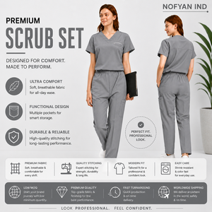 Vente en gros OEM : Ensembles de blouses et pantalons médicaux tendance pour femmes, en tissu polyester, uniformes d'hôpital pour infirmières - Product Image 1