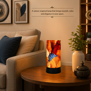 Autumn Leaves Pattern Table Lamp Decorative Bedside <b>Night</b> Lamp Warm <b>Light</b> Fabric Shade E27 Compatible Modern Home Decor Gift - Product Image 2