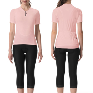 Maillot de cyclisme rose à manches courtes avec fermeture éclair pour femme, respirant, séchage rapide, printemps automne, maillot de cyclisme sur route - Product Image 3