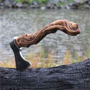 OEM Handmade Hand Forged Industrial DIY <b>Viking</b> <b>Axe</b> Beautiful Design Ash Wood Handle Carbon Steel Head Customizable High Quality - Product Image 5