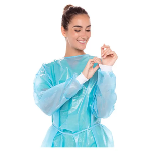 Robes d'isolation de niveau 3 et 4 abordables, manchettes tricotées jetables imperméables recouvertes de PP et de PE de haute qualité fabriquées au Bangladesh - Product Image 4