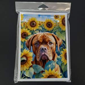 Dogue de Bordeaux ในทานตะวันขนาด A7 5x7การ์ดอวยพรเปล่าแปลกๆแพ็ค8ใบพร้อมซองการ์ดบันทึก - Product Image 3