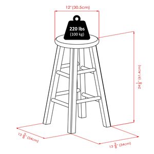 3pc Counter Height <b>Dining</b> Set with Black Square <b>Table</b> Top and Metal Legs 2 Wood <b>Stools</b> Black Color Scheme - Product Image 3