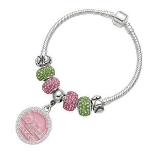   Pulsera Elegante de Moda 2026 Boule Skyline Fireball con Cuentas de Cristal Rosa, Joyería Personalizada para Mujer, Pulsera con Dijes de Hermandad - Product Image 1