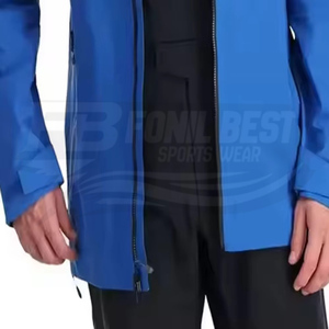 Chaqueta Impermeable y Cortavientos de Invierno para Hombre, Corte Ajustado, con Cierre de Cremallera, Cuello Alto, Diseño con Letras, Color Sólido, Tallas Grandes - Product Image 6