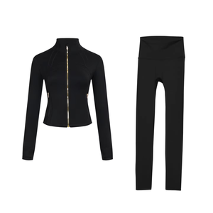 Vêtements de sport personnalisés : Soutien-gorge, leggings, ensemble de yoga 4 pièces sans couture Lulu Lemon pour femme avec veste - Product Image 3