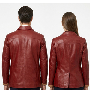 Vintage Oversized Unisex <b>Leather</b> <b>Blazer</b> PU <b>Leather</b> <b>Blazer</b> <b>Jacket</b> Genuine <b>Leather</b> <b>Blazer</b> Wholesale Manufacturer - Product Image 2