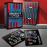 Cartes à jouer format Bridge For Serpent's Cycle, 54 cartes, 58x88mm, en plastique noir, finition mate, personnalisable, revêtement unique, modèle