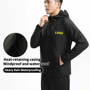 Veste à capuche doublée en polaire pour homme Coupe-vent Imperméable Coupe ajustée Veste de sport pour la course à pied, le cyclisme et l'entraînement - Product Image 4