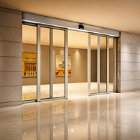 Pintu Geser Kaca Otomatis dengan Sensor Elektrik untuk Hotel, Gedung Perkantoran, dan Pintu Masuk Komersial