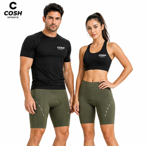 COSH SPORTS Premium Mens and Womens <b>Padded</b> <b>Cycling</b> <b>Shorts</b> – Breathable, Moisture-Wicking <b>Short</b> With Elastic Waist - Product Image 1