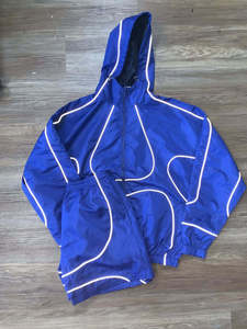 Sportswear Reflective Zip up Polyester Nylon Windbreaker Tracksuit Track <b>Jacket</b> and Short Set - Product Image 6