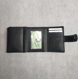Leather Card Holders Metal Popup <b>RFID</b> <b>Wallets</b> Coin Zipper Purse Button Loop Hasp Closure Wholesale Supplier Price Traveling Mens - Product Image 2