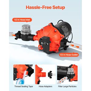 Pompa Elettrica a Diaframma Automatica 110V AC 5 GPM per Trasferimento Acqua, Pressione Massima 60 PSI, Pompa Idraulica a 5 Camere - Product Image 4