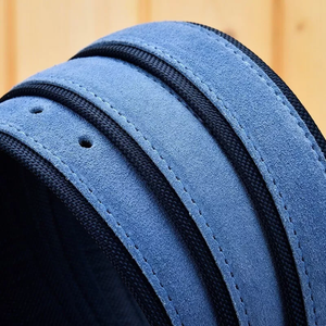 Cinturón de Cuero Vacuno de Lujo para Hombre y Mujer, Diseño Sólido con Hebilla Cuadrada, Estilo Casual, Ajustable, Duradero y Ecológico para Jeans - Product Image 4