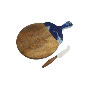 Tabla de Queso Redonda de Madera Natural con Juego de Cuchillos Personalizados al Mejor Precio - Product Image 4