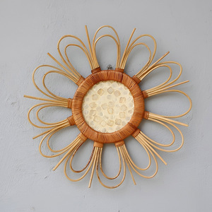 Arte decorativo de pared para sala de estar, ratán de primera calidad con incrustaciones de nácar. - Product Image 4