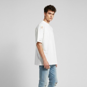 Camiseta Blanca de Manga Corta con Cuello Redondo, Tejido de Jersey de Algodón, Talla Grande para Hombre, Color Sólido, Logotipo Personalizado, OEM, ODM, Venta al Por Mayor - Product Image 3