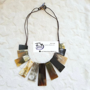 Venta caliente collar de cuerno de búfalo hecho a mano cuerno Natural joyería de moda de alta calidad collares de cuerno de búfalo por FWE - Product Image 3