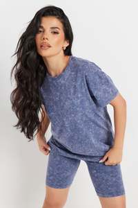 T-shirts pour femmes de qualité supérieure, gris, effet délavé, manches courtes, col rond, séchage rapide, confortables, vêtements décontractés pour femmes - Product Image 2