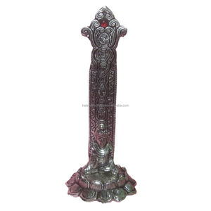 Brûleur d'encens et récupérateur de cendres en aluminium au design unique, finition antique, décoration d'intérieur, brûleur en résine, support pour bâtonnets d'encens - Product Image 4