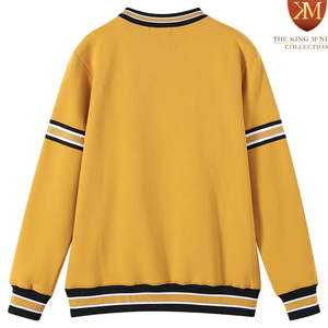 Sweat-shirt jaune à col rond pour homme Sorority Alpha |   Phi |   Alpha Regular Fit Tricoté en polyester/coton Couleur unie Brodé - Product Image 2