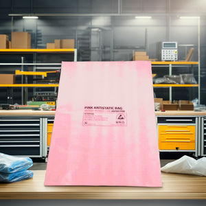 Bolsas de Polietileno de Baja Densidad (LDPE) Rosas Antiestáticas con Cierre Zip y Protección Estática, con Impresión en Huecograbado para Empaque de Productos Electrónicos - Product Image 1