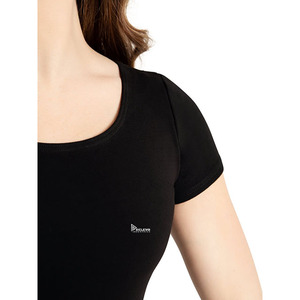 Justaucorps de ballet personnalisé de haute qualité à manches courtes pour femmes, avec logo imprimé numériquement, en tissu extensible doux et respirant (Spandex/Coton) RELEVO - Product Image 4
