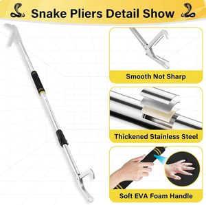 Collapsible Snake Handling Tongs Professional Reptile Catcher Stick Rattlesnake Grabber <b>Tool</b> <b>Safe</b> Durable Steel Construction - Product Image 6
