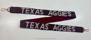 CU purple college fashion <b>strap</b> beaded crossbody <b>adjustable</b> handmade shoulder belt customized gameday trendy bag accessory - Product Image 2