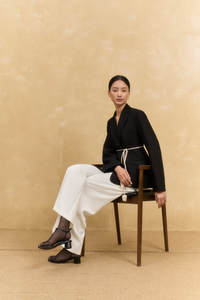 2 Piece Long Sleeve <b>Set</b> Summer Full Length Notched Collar Full Sleeve Hourglass <b>Blazer</b> Solid Woven Breathable Office Formal OEM - Product Image 4