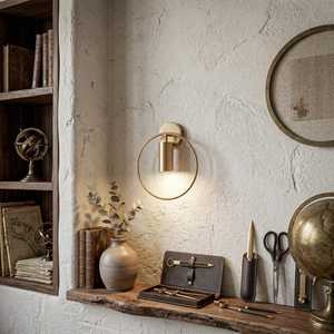 Applique murale minimaliste en laiton, anneau rond, luminaire mural moderne pour salon, décoration intérieure, lampe personnalisée - Product Image 4