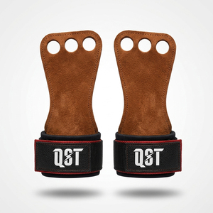 Leather Lifting <b>Hand</b> Grips Anti Slip Strength Trainer Gym Workout Fitness Support Wholesale Supplier Custom Logo OEM ODM - Product Image 2