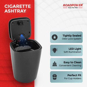 ROADPOWER (RP-ASH-16) LED <b>Car</b> Ashtray Smoke-Proof, <b>Push</b>-Lid Cup-Holder Friendly Design And Smoke-Proof <b>Push</b> Lid - Product Image 5