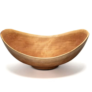 Bol de service en bois artisanal de qualité supérieure avec finition en bois naturel pour servir des salades et des fruits à la maison, en cuisine et au restaurant - Product Image 1