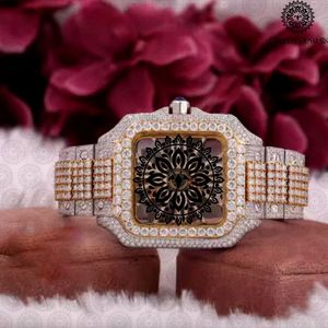 Montre de luxe Charm Jewels avec diamants, boîtier en acier inoxydable, analogique, mécanique, pour homme, cadran de 40 mm, bracelet de 20 cm, date automatique, 10 bars - Product Image 1