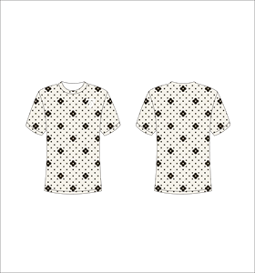 เสื้อยืดคอกลมแขนสั้นผู้ชาย ทรงปกติ พิมพ์ลายจุด สวมใส่สบาย โลโก้ด้านหน้า ผ้าถัก - Product Image 1