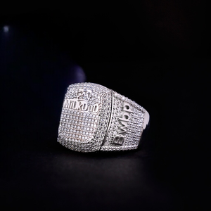 Moissanite Iced Out <b>Signet</b> <b>Ring</b> Luxury Hip Hop Statement <b>Ring</b> Custom Streetwear Jewelry For Men <b>Women</b> - Product Image 1