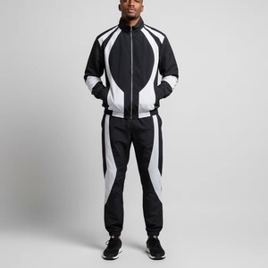 Fashion Men Winter Customized Eco-Friendly Reversible Windbreaker <b>Tracksuit</b> Set Breathable Patchwork High Street Style - Product Image 4