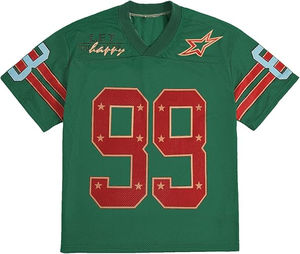 Maillot de football américain pour femme, coupe classique, manches courtes, col en V, maille respirante, protection UV, nom d'équipe personnalisé - Product Image 1