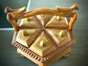 Hexagon With Handle Decorative Kitchen <b>Spice</b> <b>Storage</b> Wooden <b>Spice</b> Box For Countertop Organization Enhancing Interior Warmth - Product Image 4