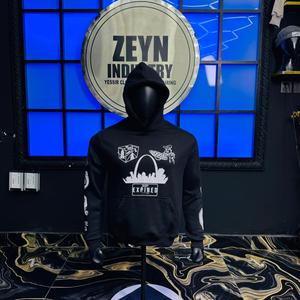 Sudadera con Capucha Bordada de Alta Calidad ODM para Hombre, Estampada, 100% Algodón, Otoño, Talla Grande, 360g, con Bolsillo, Ecológica, DTF - Product Image 1